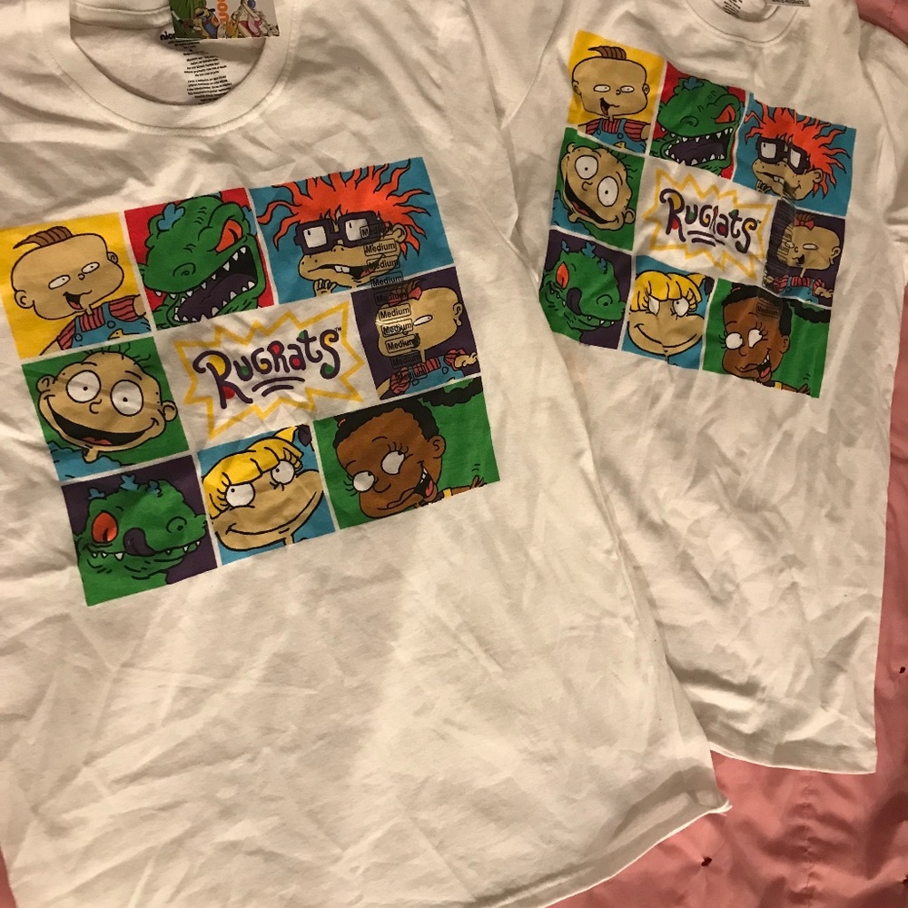 two rugrat t shirts cartoon medium nwt adult